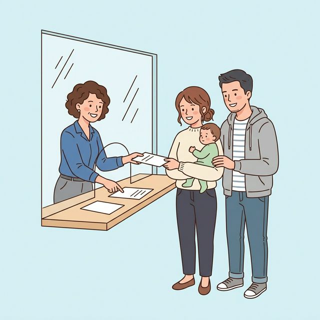 区役所窓口のイラスト